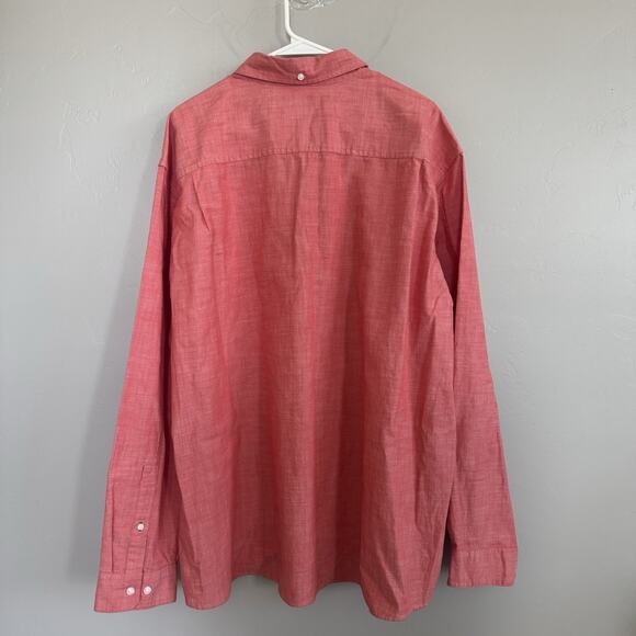 LL Bean Mens Long Sleeve Button Up Shirt XXL-REG 513067 Red Traditional Fit - Picture 3 of 6